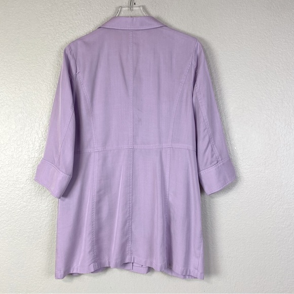 Soft Surroundings Lilac Marcie Button Front Tencel Shirt Jacket Size L - Picture 3 of 8